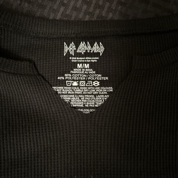 Def Leppard Shirt Women's Medium Long Sleeve Band Shirt Waffle Knit Thermal - Picture 4 of 7